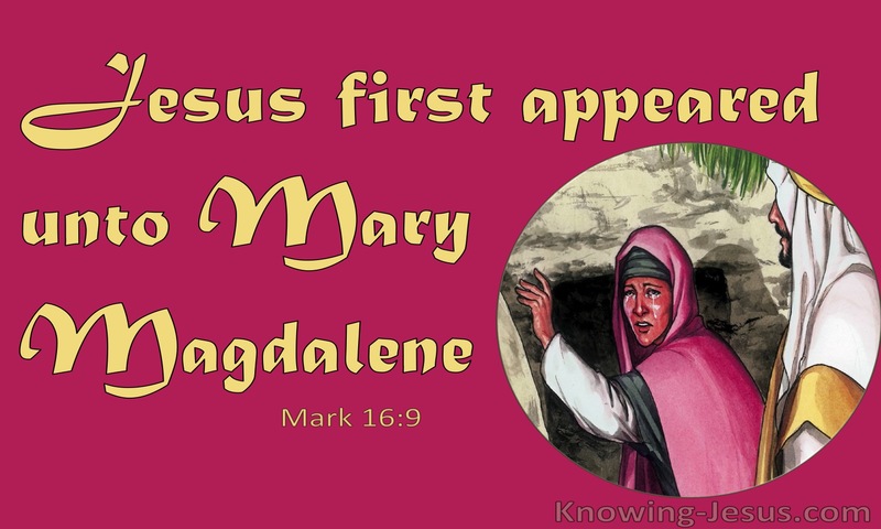 Mark 16:9 Jesus First Appeared To Mary Magdalene (pink)